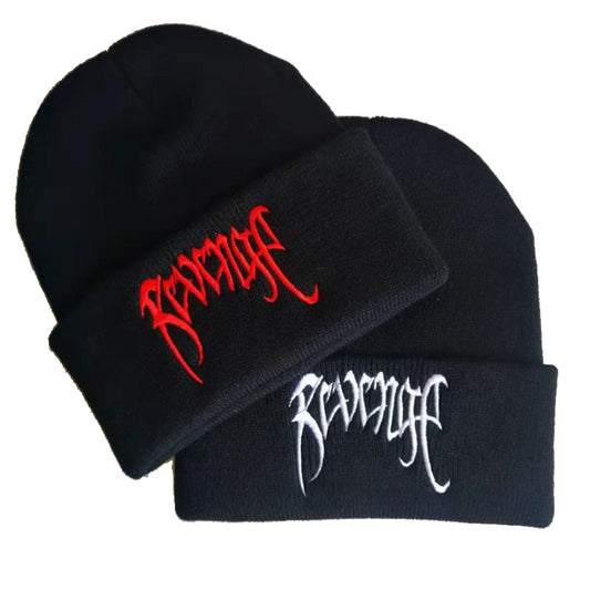 Autumn Winter Black Knitted Embroidery Hats - Motherlode Merch